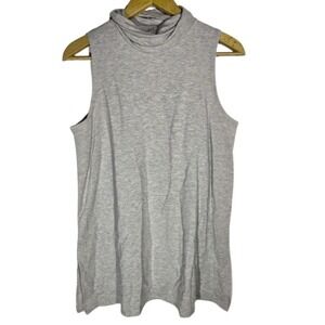 Garnet Hill Tencel Turtleneck Vest Top Minimalist Capsule Tunic Large Classic